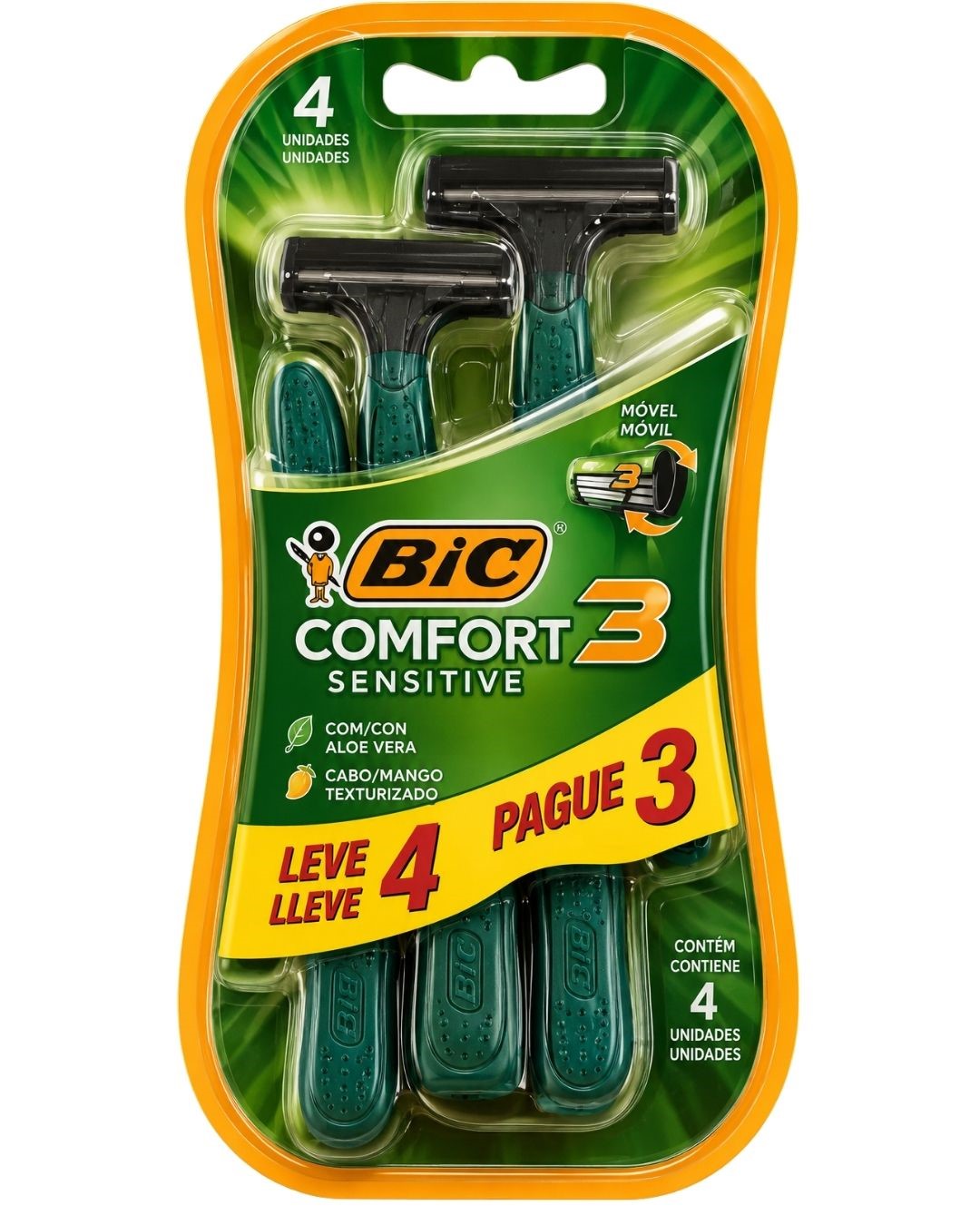 APARELHO BARBEAR BIC COMFORT MASC LV4PG3