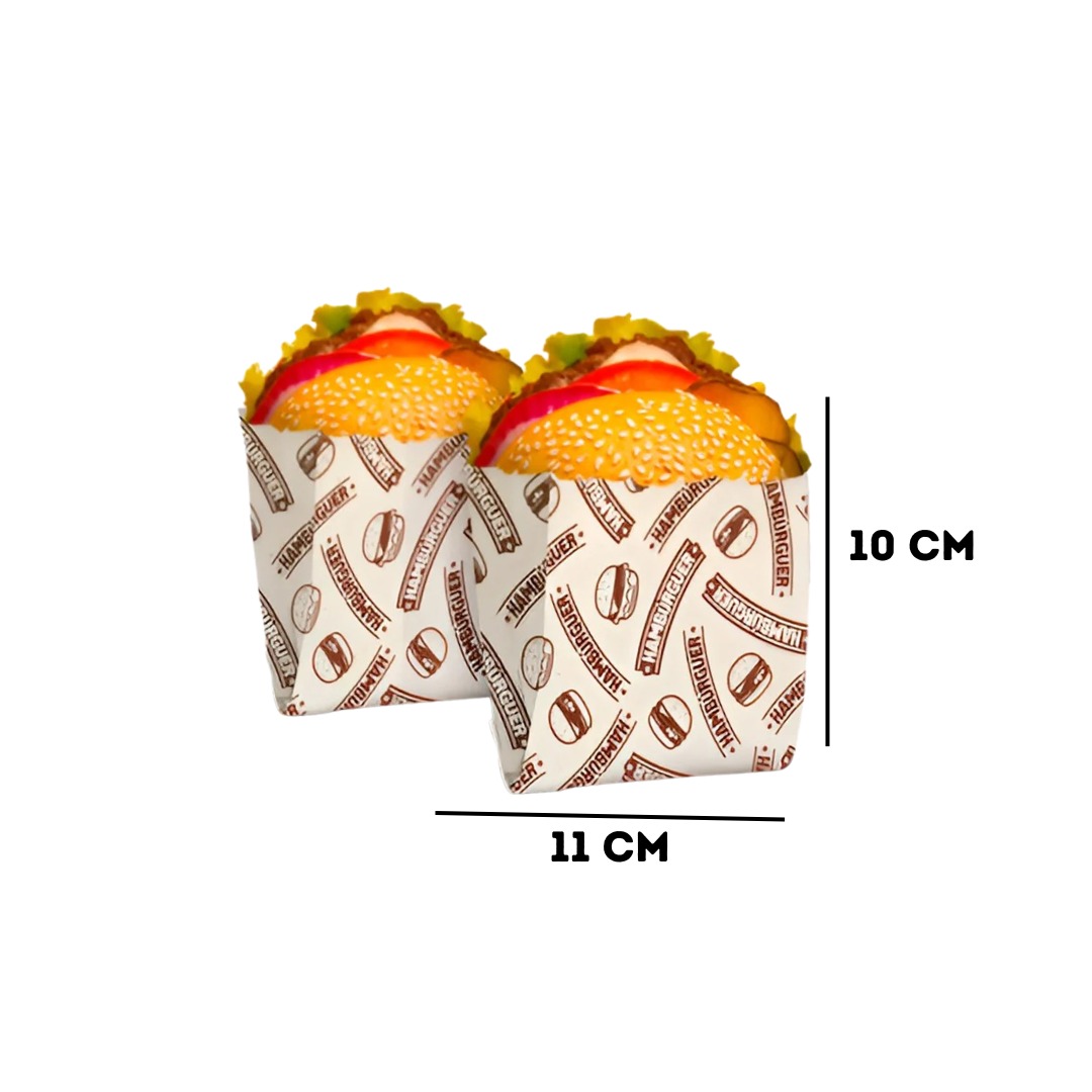 SACO PAPEL ESTAMPADO HAMBURGUER P 50UN