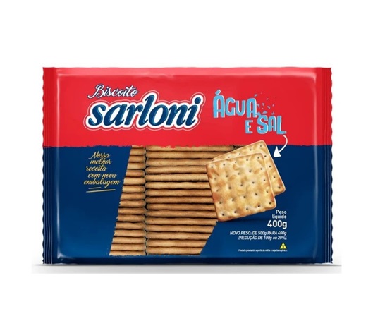 BISCOITO SARLONI AGUA  E SAL 400 G