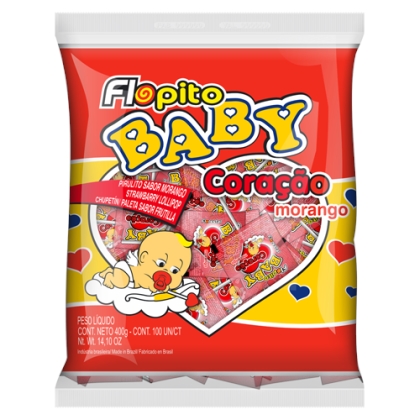 PIRULITO FLOR. BABY CORACAO VERMELH 200G