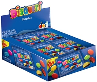 CHOCOLATE DISQUETI CONFEITADO 18 G DORI