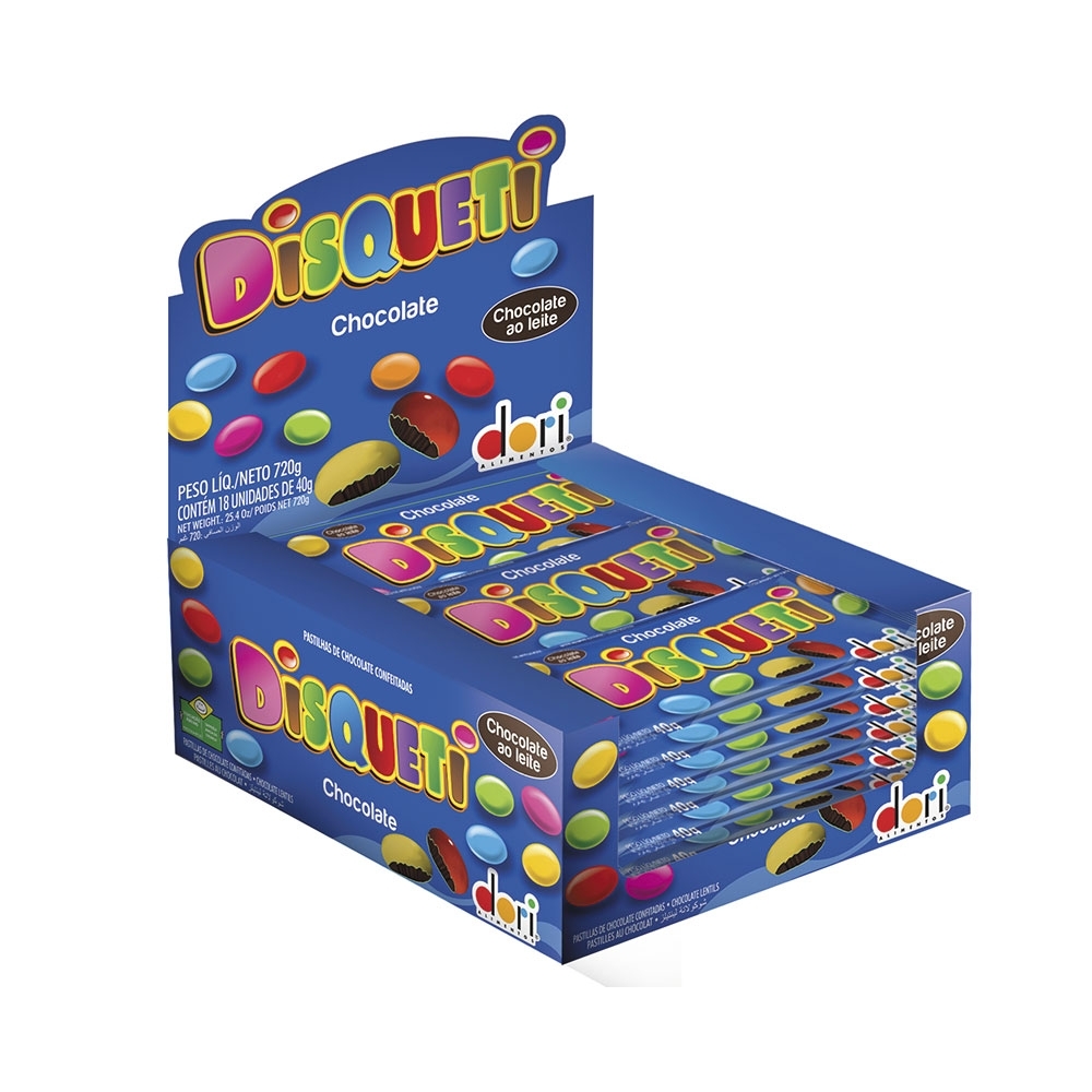 CHOCOLATE DISQUETI CONFEITADO 40 G DORI