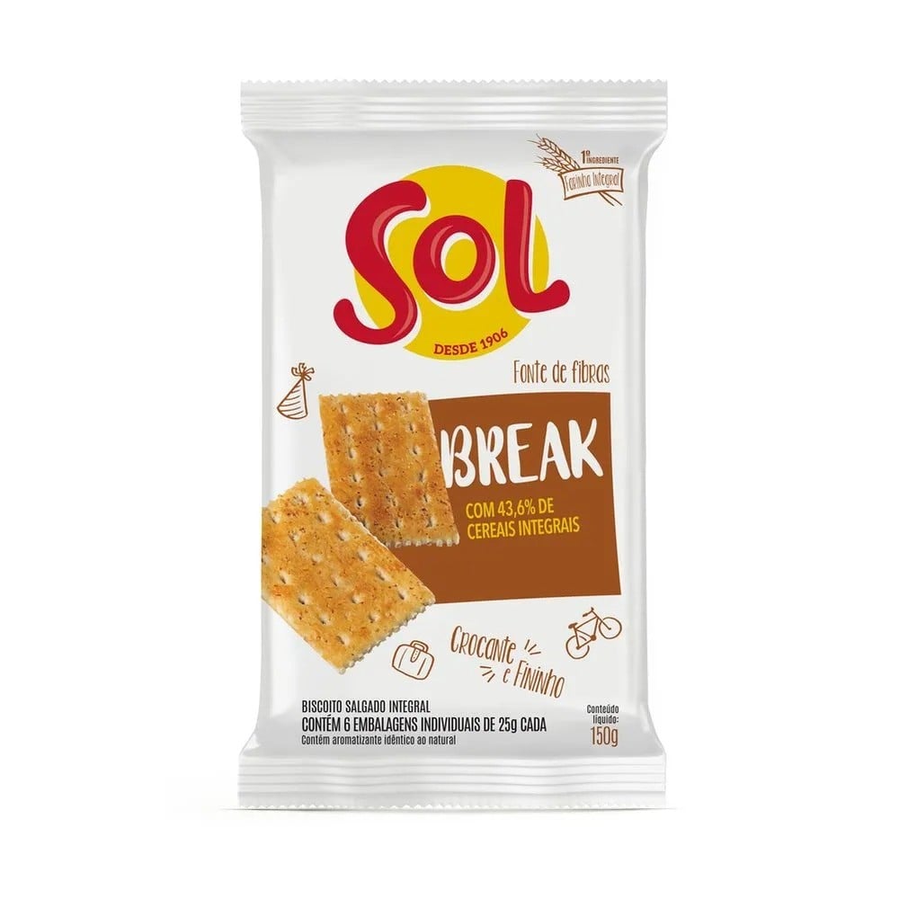 JM BISCOITO SOL SALT INTEGRAL 150 G