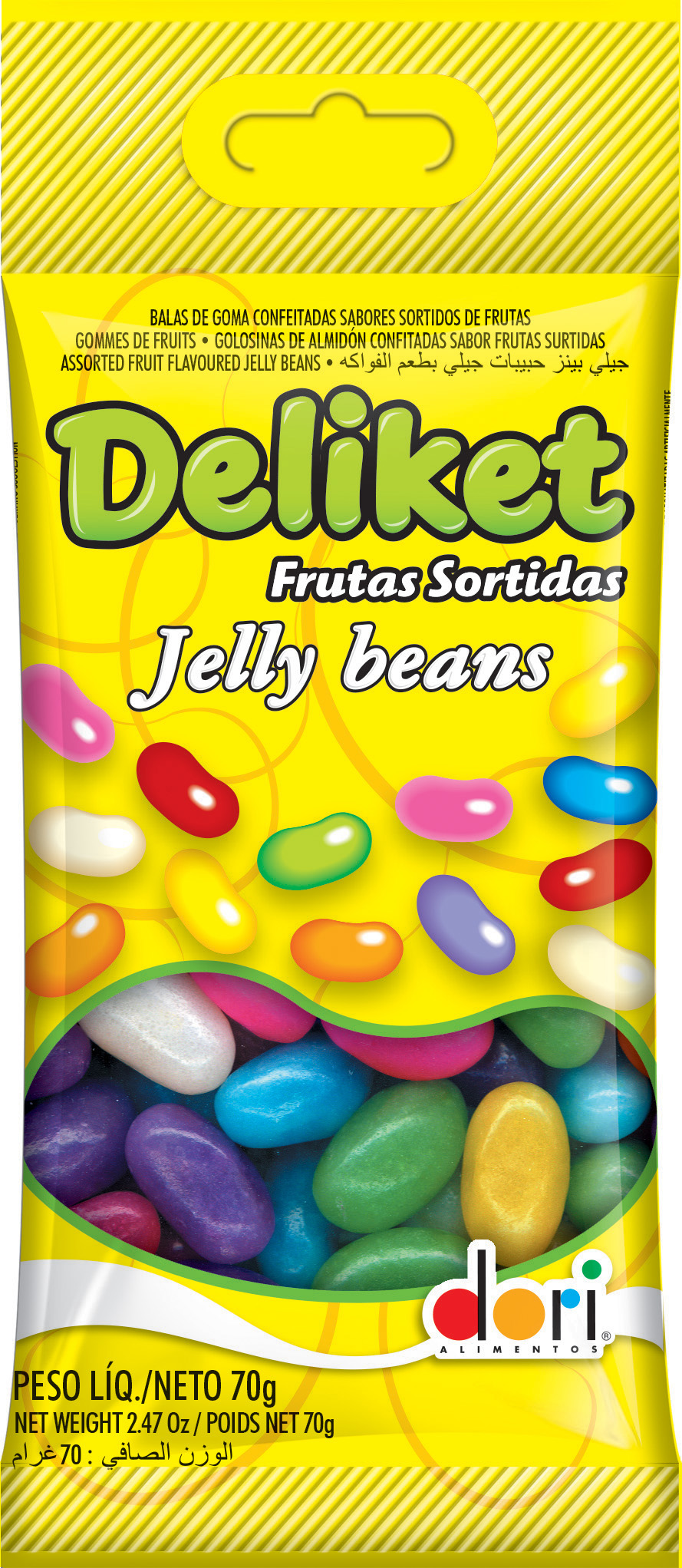 DELIKET FRUTAS CONFEITADO DORI 70 G