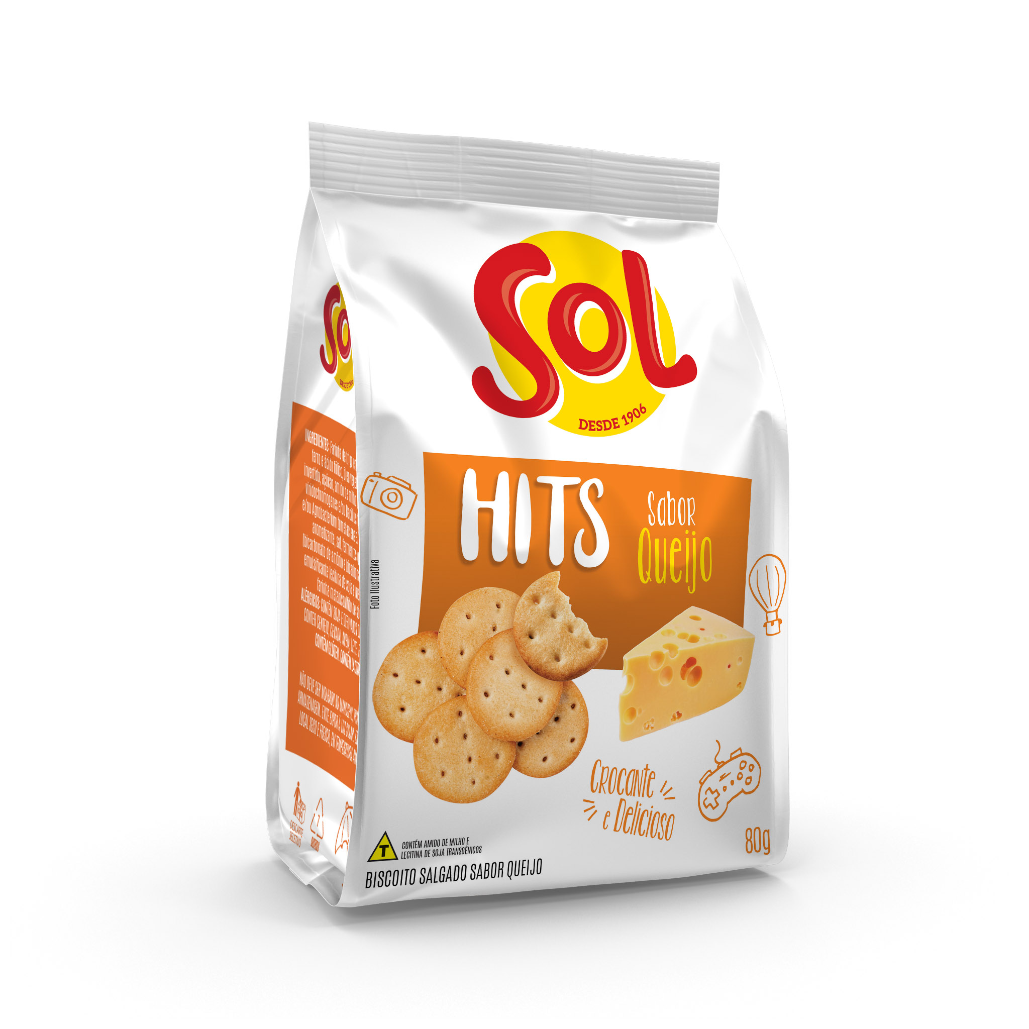JM BISCOITO SOL HITS  QUEIJO 80 G