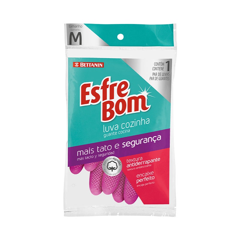 BT LUVA COZ. LATEX ESFREBOM M  BTN13002M