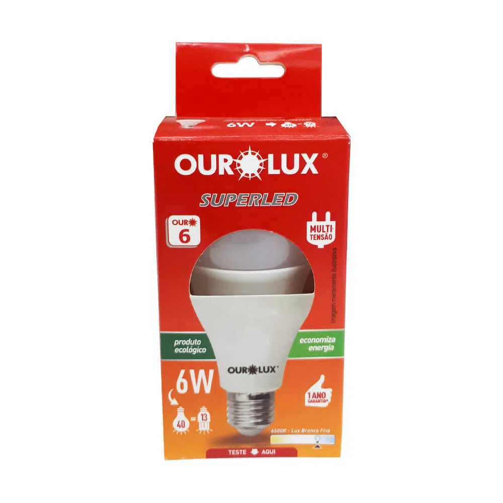 LAMPADA SUPERLED OUROLUX 6W 6500K