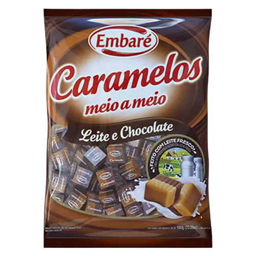 BALA DE CARAMELO EMBARE 660 G LEITE/CHOC