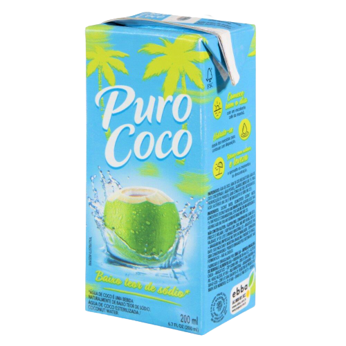 AGUA DE COCO 200 ML PURO COCO 