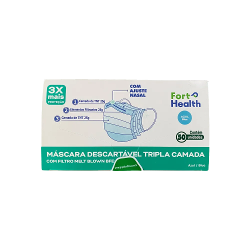 MASCARA DESC F.HEALTH AZUL TRIPLA C/50UN
